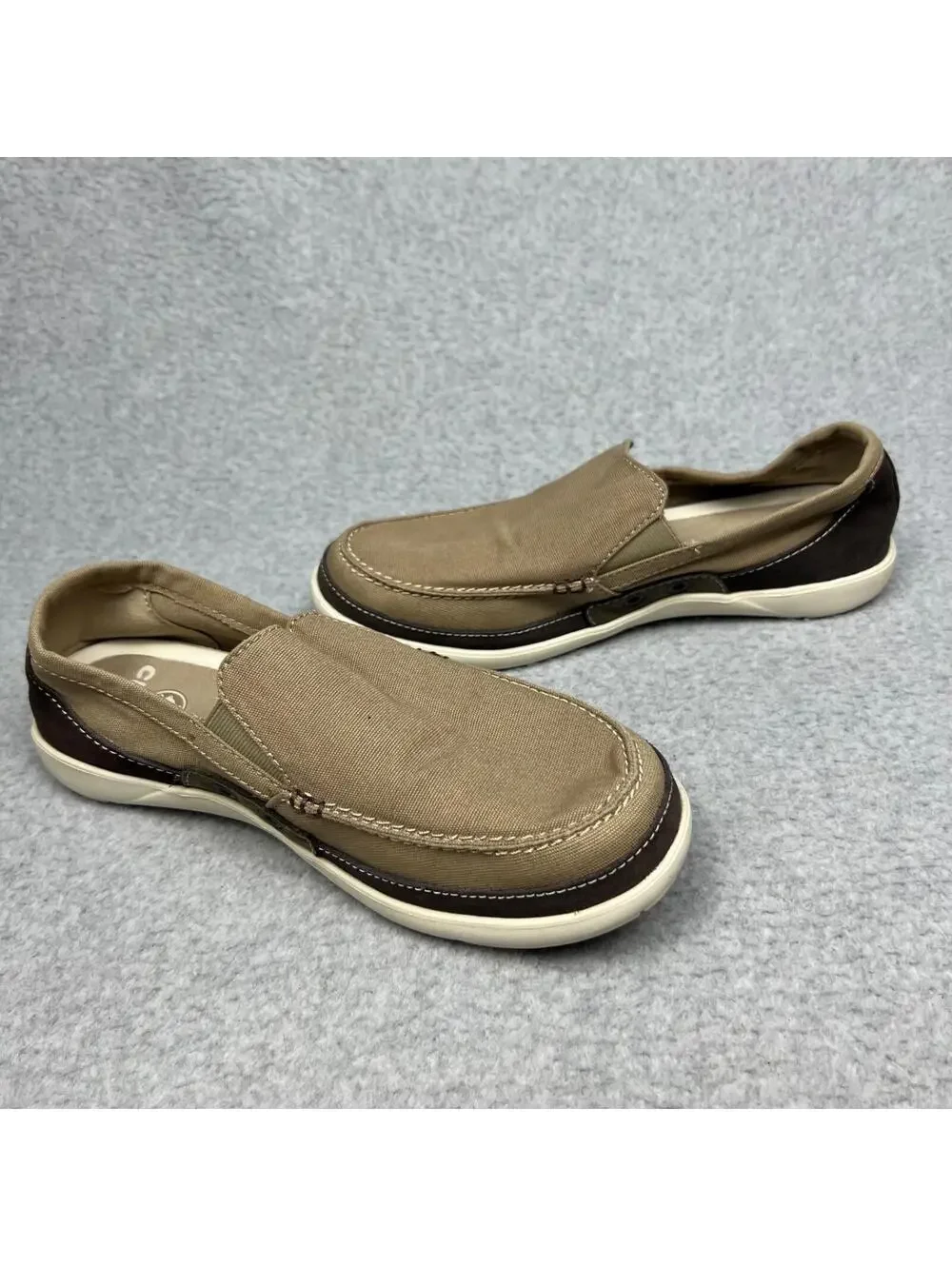 CROCS Canvas Slip On Boat Shoe Loafers Mens 7 /Wmn 9  LIghtweight Casual Beach